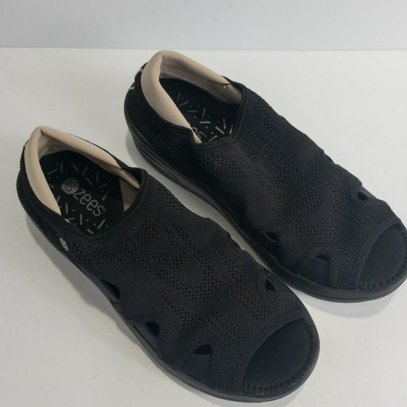 BZees Resort Wedge Sandals Black -6.5 - Picture 4 of 5